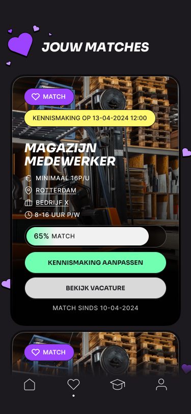 Step 5 Check alle (actieve) kennismakingen in de app